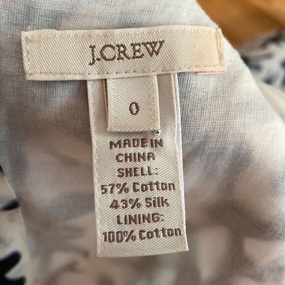 J. Crew Blue & White Batik Knotted Starfish Nautical Silk Blend Mini Dress Sz 0 - Picture 9 of 12